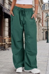 Solid Wide Leg Cargo Pants