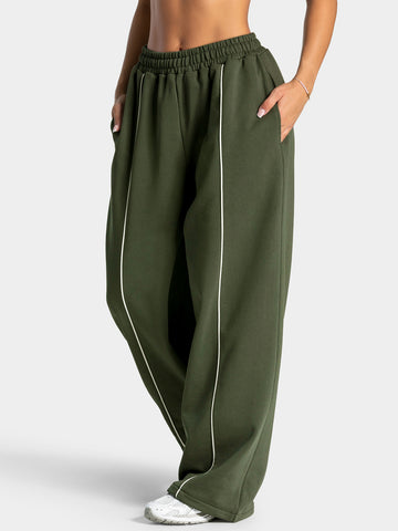 Baggy Elastic Waist Wide Leg Track Pants