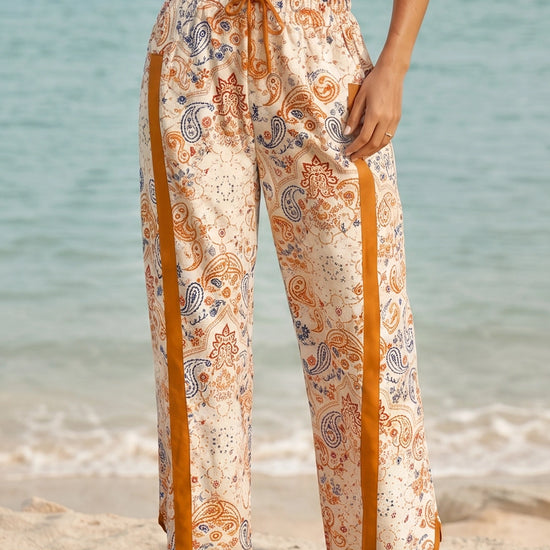 High Waisted Drawstring Elastic Sweatpants - Fisoew