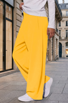 Casual Solid Hight Waist Wide Leg Pants