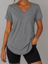 Crew Hem Solid Short Sleeve T-Shirts - Fisoew