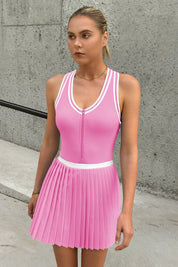 Fisoew Women's Pink Tennis Mini Dress - Fisoew
