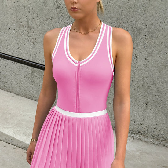 Fisoew Women's Pink Tennis Mini Dress - Fisoew