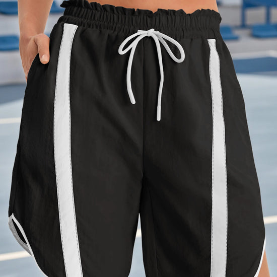 Fisoew Women's Black Baggy Cargo Workout Running Athletic Yoga Shorts - Fisoew