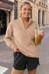Mock Turtleneck Half Zip Sweatshirts - Fisoew
