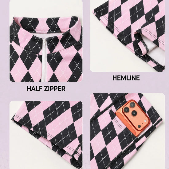 Plaid A-line with Built-In Mini Dresses - Fisoew