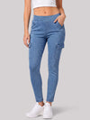 High Waisted Skinny Cargo Jeans - Fisoew