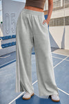 Fisoew Women's Grey Baggy Elastic Wide Leg Pants - Fisoew