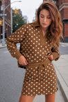 Polka Dot Crop Tops With Skirt Sets