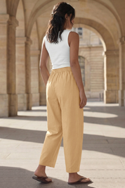 Fisoew Women's Khaki Wide Leg Barrel Pants