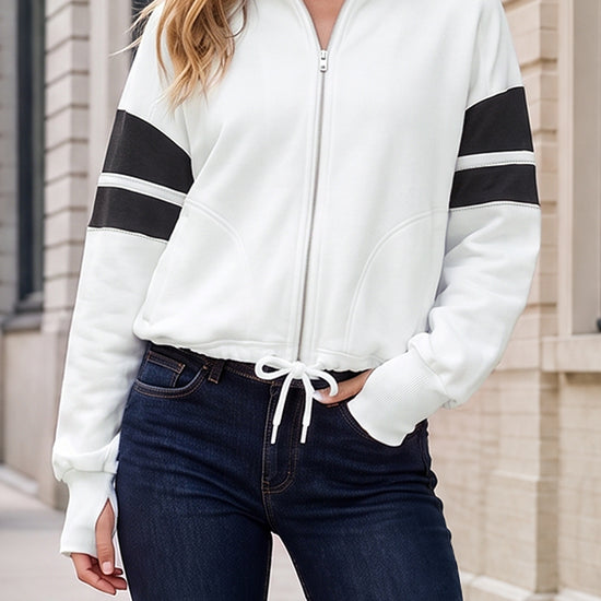 Zip Up Oversized Fleece Jacket - Fisoew