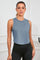 Womens Bluish Gray Workout Cropped Tank Tops Fisoew - Fisoew