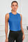 Womens Blue Workout Cropped Tank Tops Fisoew - Fisoew