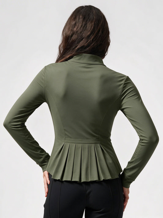 Lightweight Zip Up Stand Collar Jacket - Fisoew