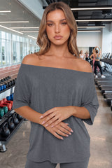 Grey Womens Trendy 2 Piece Sets Fisoew