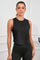 Womens Black Workout Cropped Tank Tops Fisoew - Fisoew