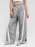 Drawstring Elastic Contrast Color Pants - Fisoew