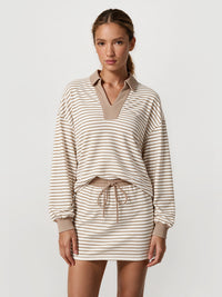 Womens Khaki Striped 2 Piece Outfits Fisoew - Fisoew