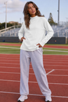 Mock Neck Solid Long Sleeve Tops - Fisoew