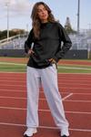 Mock Neck Solid Long Sleeve Tops - Fisoew