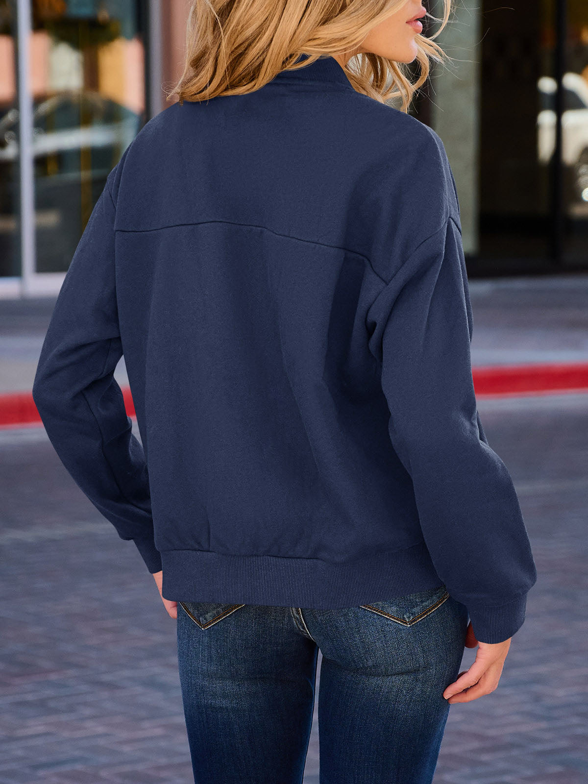 Zip Up With Pockets Long Sleeve Jackets - Fisoew