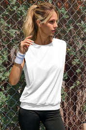 Fisoew Women's White Soft Moisture Wicking Tank Tops - Fisoew