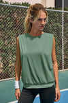 Fisoew Women's Army Green Soft Moisture Wicking Tank Tops - Fisoew