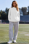 Mock Neck Solid Long Sleeve Tops - Fisoew