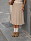 Ruffle Hem With Pocket Hight Waist Skirts