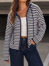 Striped Zip Up Hoodie Long Sleeve Hoodies