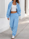 Windbreaker Jacket With Elastic Waist Pants Set