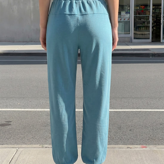 Drawstring Waist Elastic Cuff Joggers - Fisoew