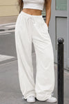 Solid Wide Leg Cargo Pants