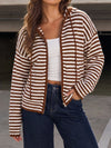 Striped Zip Up Hoodie Long Sleeve Hoodies