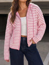 Striped Zip Up Hoodie Long Sleeve Hoodies