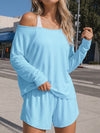 Off Shoulder Tops With Short Solid Sets