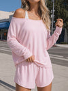 Off Shoulder Tops With Short Solid Sets