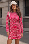 Corset Striped Mini Dresses