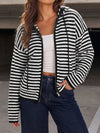 Striped Zip Up Hoodie Long Sleeve Hoodies