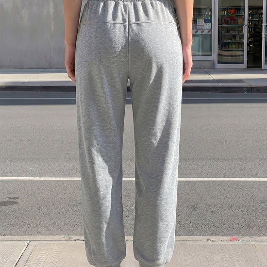 Drawstring Waist Elastic Cuff Joggers - Fisoew