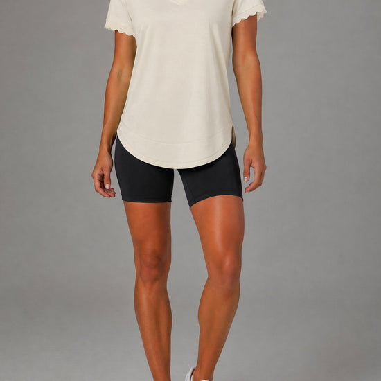 Crew Hem Solid Short Sleeve T-Shirts - Fisoew