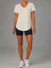 Crew Hem Solid Short Sleeve T-Shirts - Fisoew