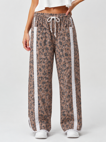 High Waisted Drawstring Elastic Sweatpants
