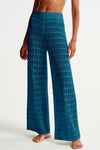 Fisoew Women¡®s Navy Crochet Sheer Mesh Cover Up Pants - Fisoew