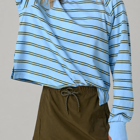 Soft Striped Long Sleeve T Shirt - Fisoew