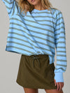 Soft Striped Long Sleeve T Shirt - Fisoew
