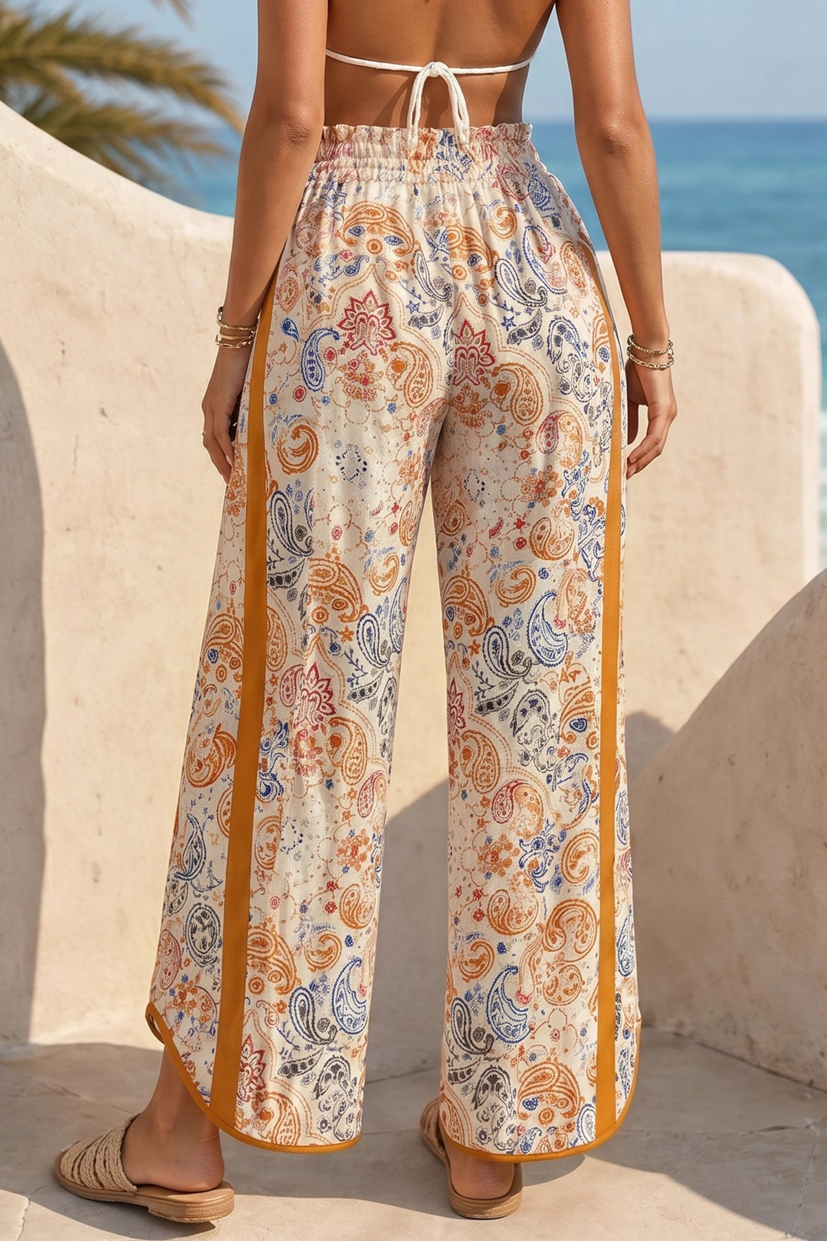 High Waisted Drawstring Elastic Sweatpants - Fisoew