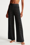 Fisoew Women¡®s Black Crochet Sheer Mesh Cover Up Pants - Fisoew