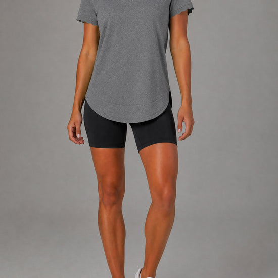 Crew Hem Solid Short Sleeve T-Shirts - Fisoew