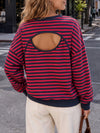 Round Neck Striped Long Sleeve Sweatshirts